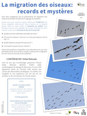 Conférence: "La migration des oiseaux: records et mystères"